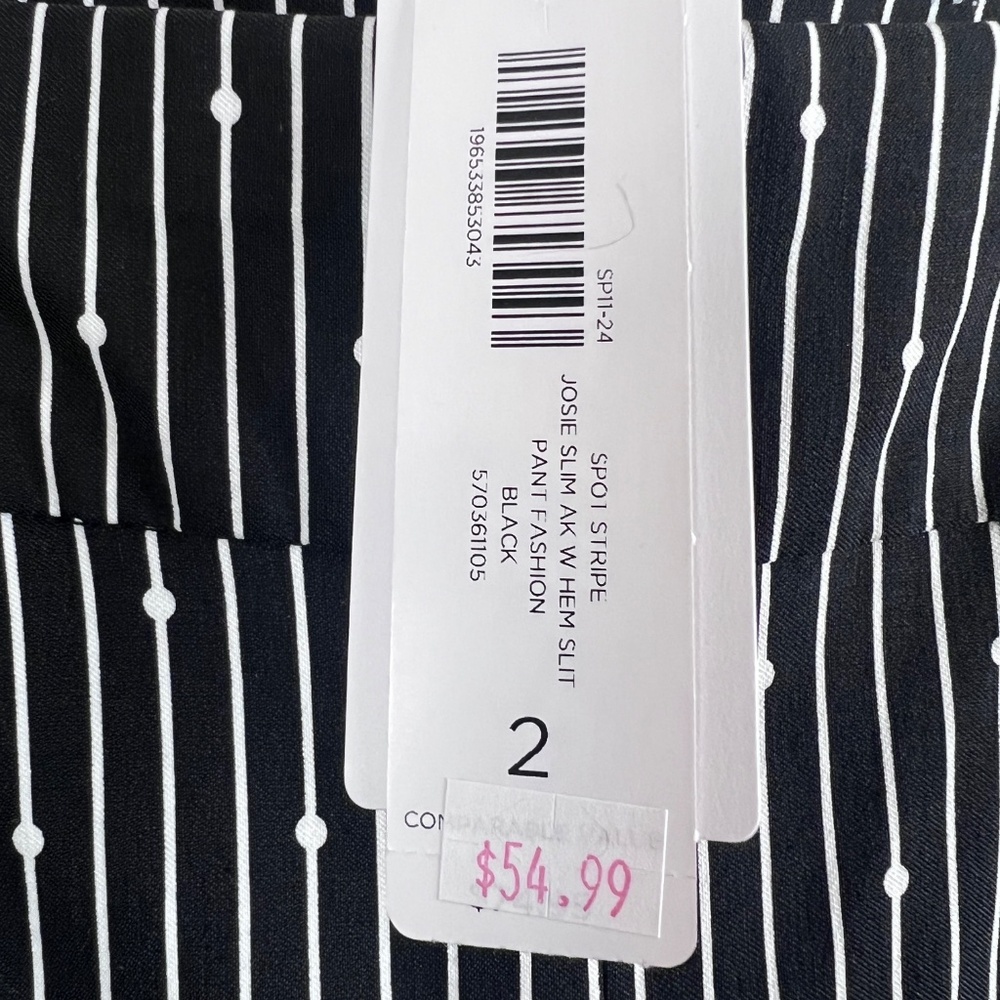 Chico’s Perfect Stretch Josie Slim Ankle Classic Rise Women’s Size 2 Black White - Picture 10 of 11